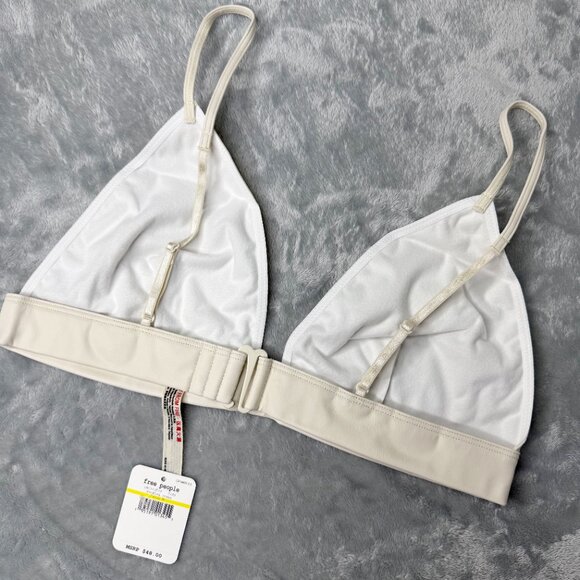 Free People Katrina Vegan Leather Bralette Evening Creme Festival Baddie Medium - Picture 5 of 12